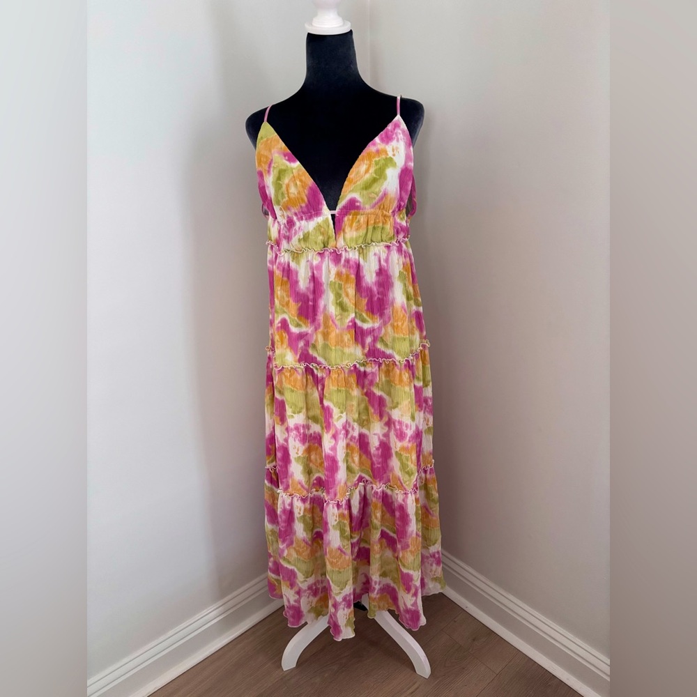 NWT Fanco Summer Goddess Maxi Dress In Pink Size M